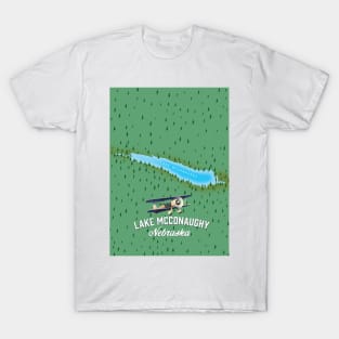 Lake McConaughy Nebraska travel map T-Shirt